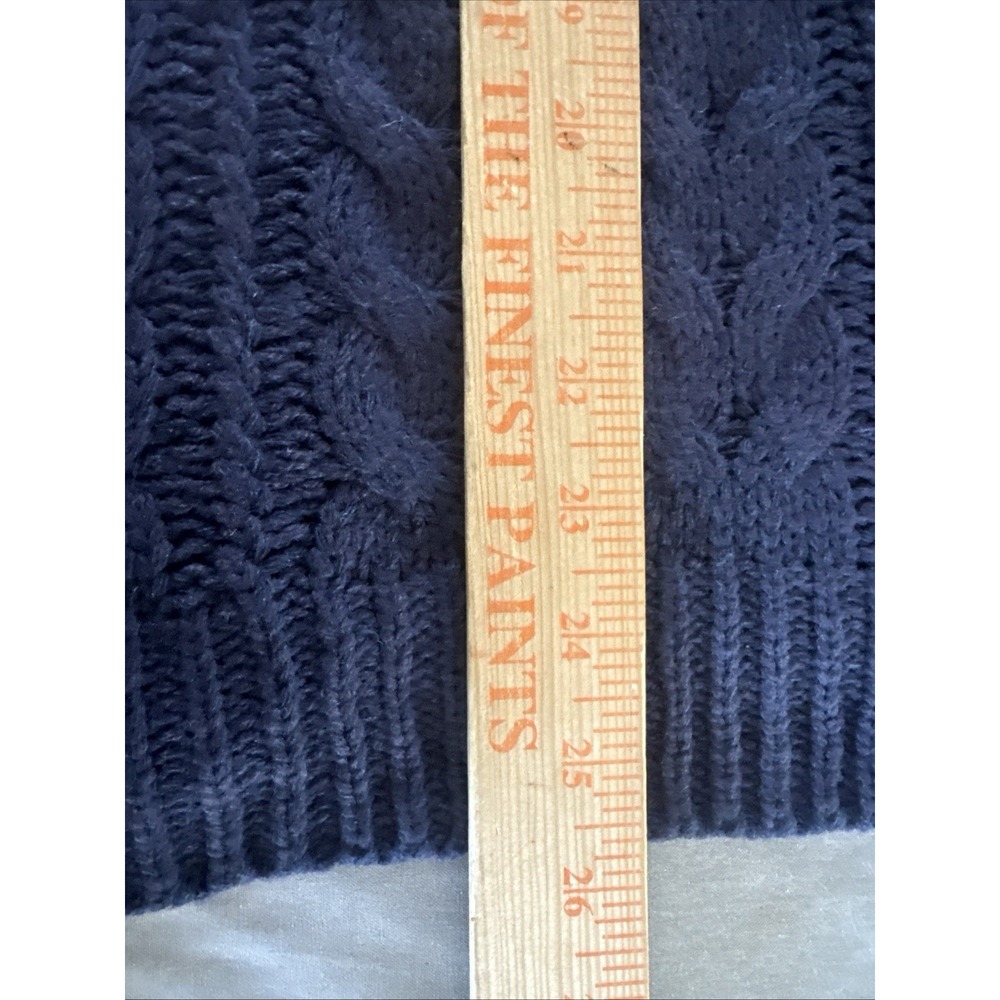 NWT's Simply Couture Womens 1X Fisherman Cable Knit Sweater Loose Fit Navy Blue - Picture 6 of 8